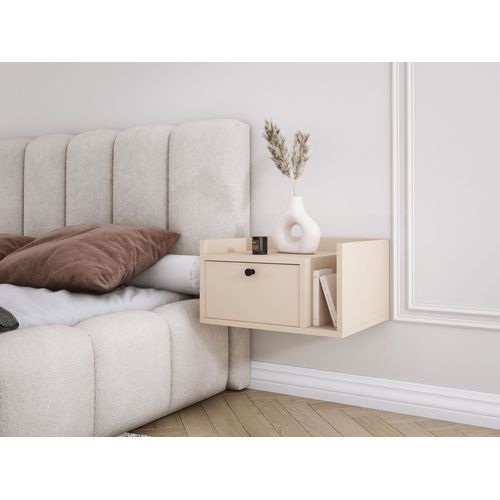 Table De Chevet Avec Tiroir Et Poignée Dorée, Cachemire, 50 X 35 X 27 Cm, Côté Gauche