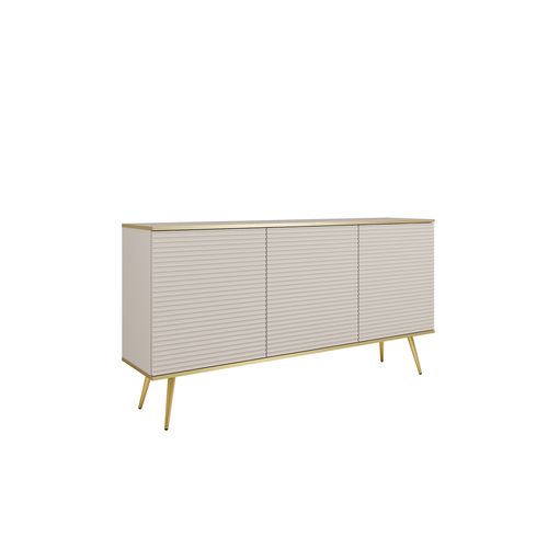 Buffet Glamour Avec Pieds Dorés, 160 X 85 X 39 Cm - Beige