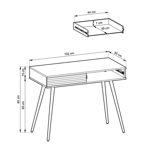 Coiffeuse Glamour Beige Avec Pieds Noirs, 102 X 80 X 50