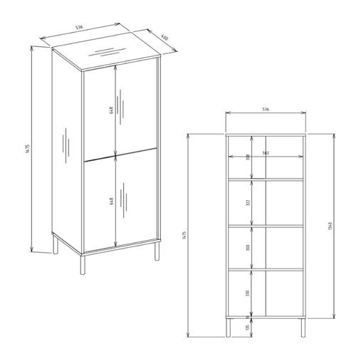 Buffet Haute, Cachemire, 53,5 X 147,5 X 40 Cm