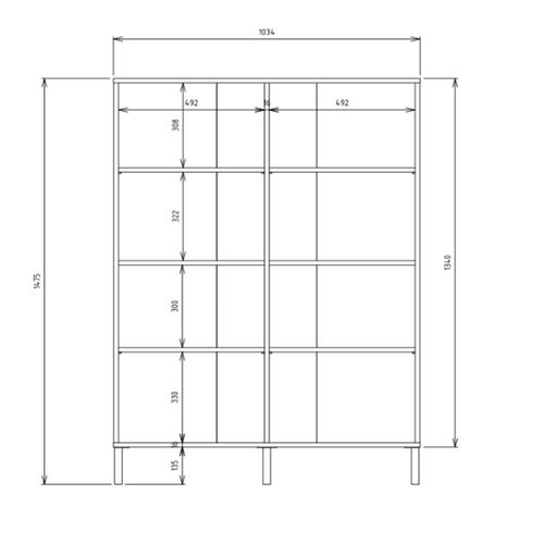Buffet Haute, Cachemire / Beige, 103,5 X 147,5 X 40 Cm