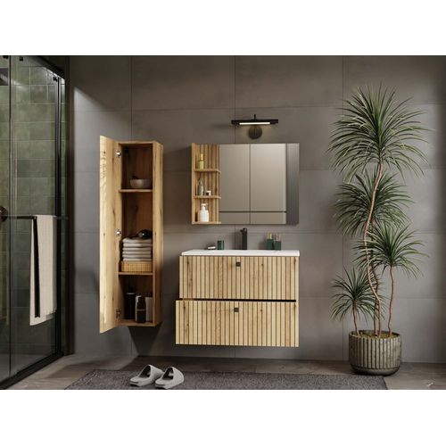 Meuble De Salle De Bain, Chêne Evoke, 80 X 57 X 45 Cm