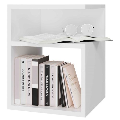 Table De Chevet, Blanc, 30 X 40 X 30 Cm