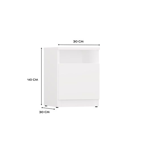 Table De Chevet, Blanche, 30 X 40 X 30 Cm