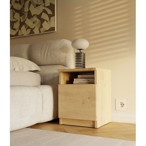 Table De Chevet, Chêne Artisan, 30 X 40 X 30 Cm