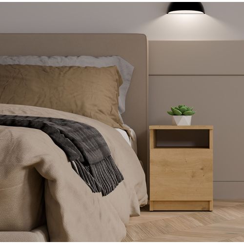 Table De Chevet, Chêne Artisan, 30 X 40 X 30 Cm