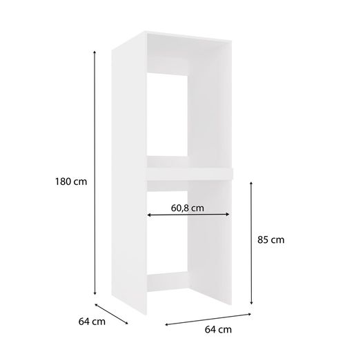 Meuble De Salle De Bain, Blanc, 64 X 180 X 64 Cm