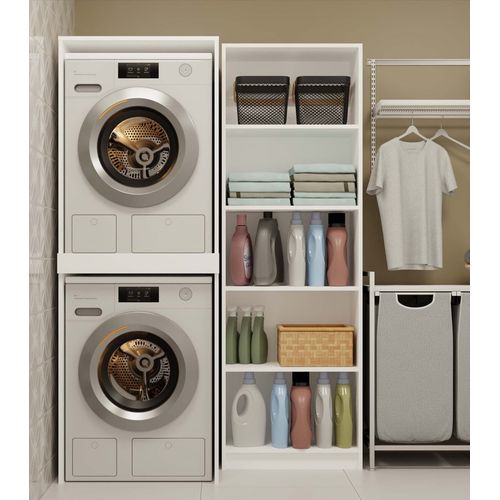 Meuble De Salle De Bain, Blanc, 64 X 180 X 64 Cm