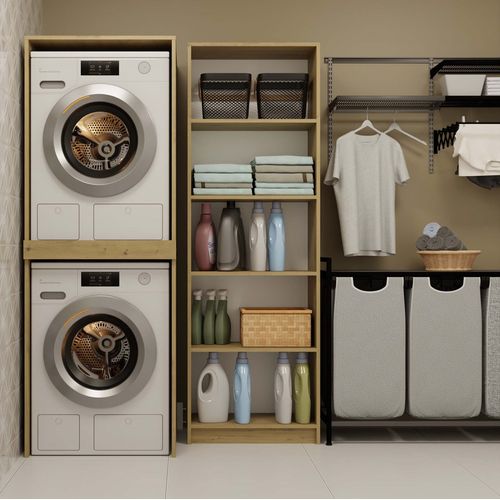 Meuble De Salle De Bain, Chêne Artisan, 64 X 180 X 64 Cm