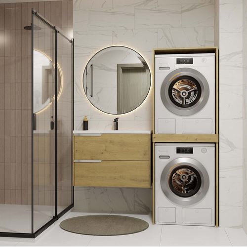 Meuble De Salle De Bain, Chêne Artisan, 64 X 180 X 64 Cm