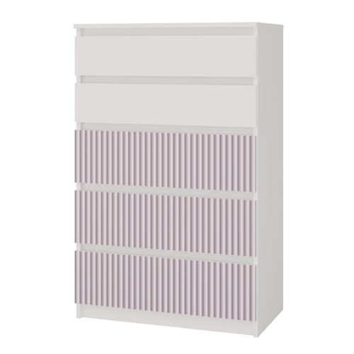 Commode, Blanc / Rose, 70 X 109,5 X 40 Cm