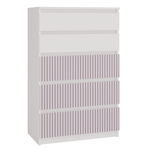 Commode, Blanc / Rose, 70 X 109,5 X 40 Cm