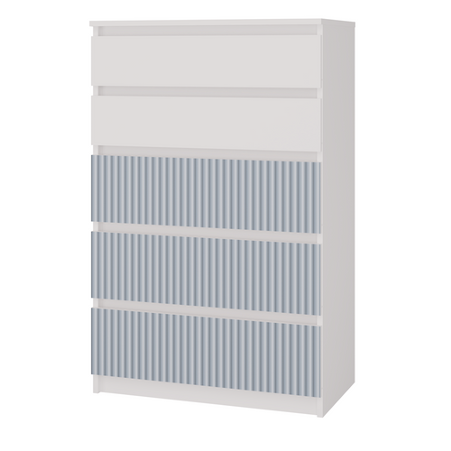 Commode, Blanc / Bleu, 70 X 109,5 X 40 Cm