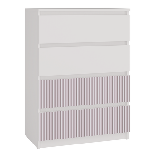 Commode, Blanc / Rose, 70 X 97 X 40 Cm