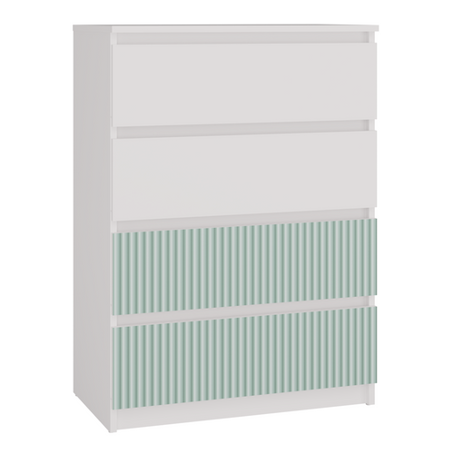 Commode, Blanc / Menthe, 70 X 97 X 40 Cm