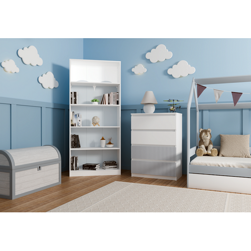 Commode, Blanc / Bleu, 70 X 97 X 40 Cm