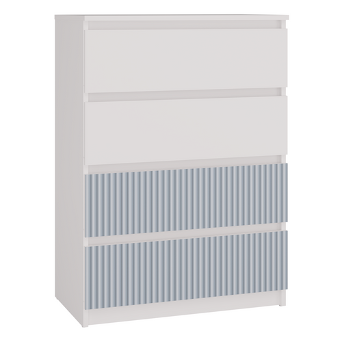 Commode, Blanc / Bleu, 70 X 97 X 40 Cm