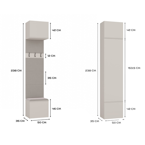 Vestiaire 200 X 238 X 35 Cm - Beige