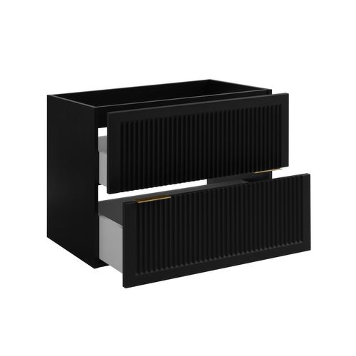 Meuble De Salle De Bain Noir, 80 X 44,5 X 60,7 Cm, Sans Plateau