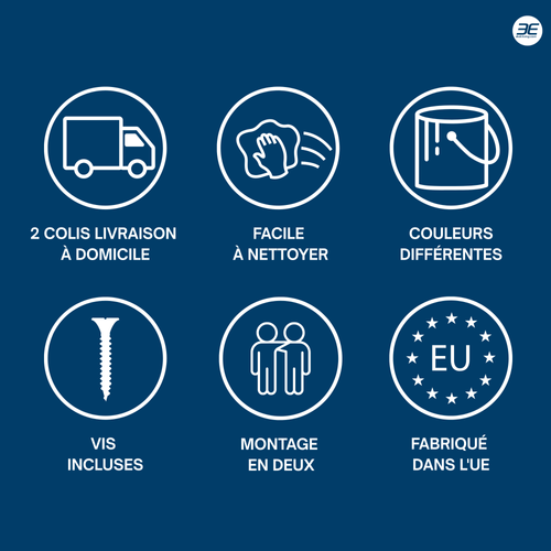 Commode 8 Tiroirs, Blanc / Chêne Sonoma Top, 120 X 101 X 39 Cm