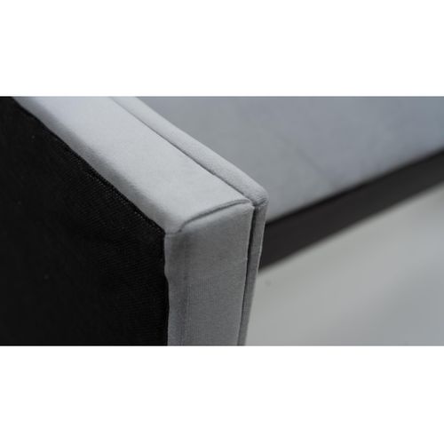 Lit Adulte 160x200 Cm Bali Avec Matelas Ressorts Intégrés, Rangement, Surmatelas En Velours Gris