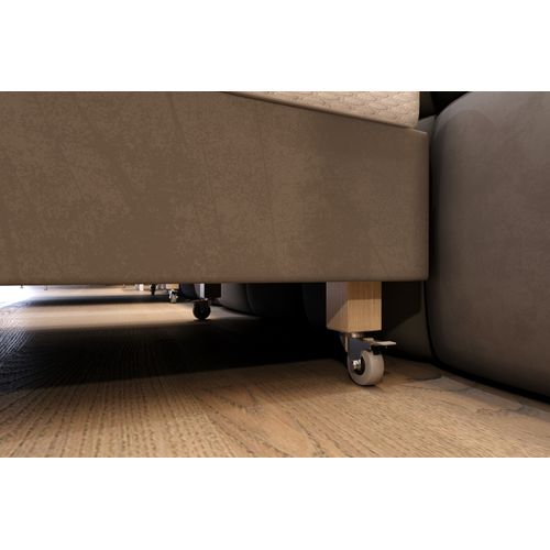 Lit 70x200 Cm Dubai Avec Matelas Ressorts Ensachés Et La Tête De Lit En Velours Gris