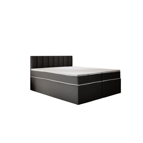 Lit Adulte 140x200 Cm Miami Matelas Ressorts Ensachés Et Surmatelas à Mémoire Velours Gris Foncé