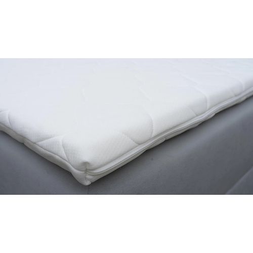 Lit Boxspring 140x200 Cm Top Matelas Ressorts Intégrés, Rangement, Surmatelas En Velours Gris Clair
