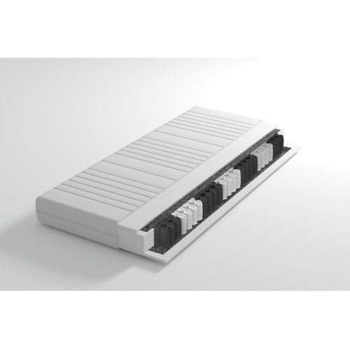 Lit 100x200 Cm Dubai Avec Matelas Ressorts Ensachés Et La Tête De Lit En Velours Gris