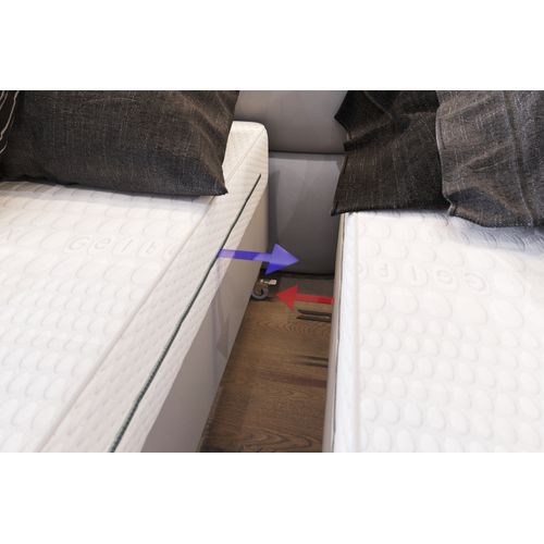 Lit 100x200 Cm Dubai Avec Matelas Ressorts Ensachés Et La Tête De Lit En Velours Gris