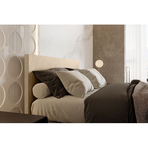 Ensemble 180x200 Cm Siesta Avec Rangement Et Matelas Ressorts Ensachés En Velours Beige