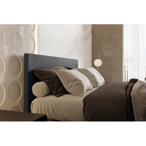 Lit Boxspring 140x200 Cm Siesta Avec Rangement Et Matelas Ressorts Ensachés En Velours Gris Foncé