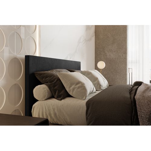 Lit Adulte 200x200 Cm Siesta Avec Rangement Et Matelas Ressorts Ensachés En Velours Noir