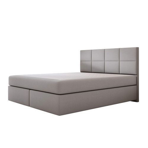 Lit Adulte 180x200 Cm Mallorca Avec Matelas Ressorts Ensachés En Velours Gris