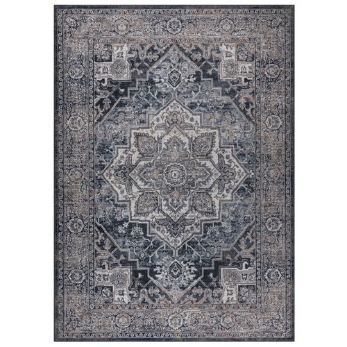 Tapis Salon Marron Gris Ornamental Floral Ritz 240x340cm