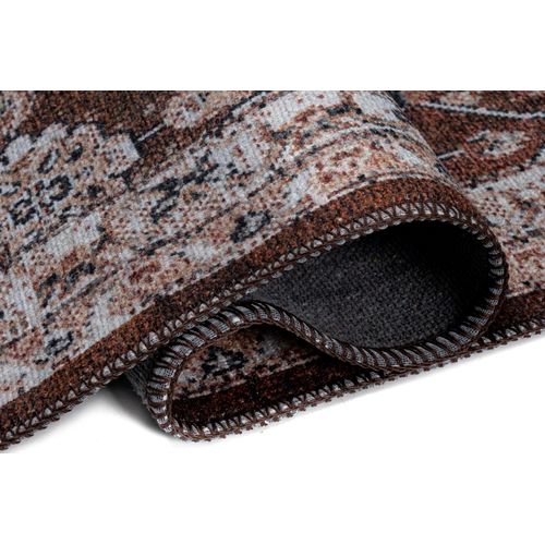 Tapis Salon Marron Gris Ornamental Floral Ritz 300x400cm