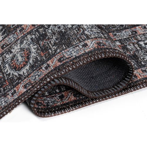 Tapis Salon Vintage Gris Bleu Rouge Beige Ornamental Ritz 300x400cm