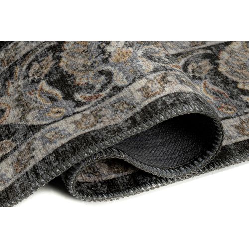 Tapis Salon Vintage Marron Gris Ornamental Floral Ritz 80x150cm