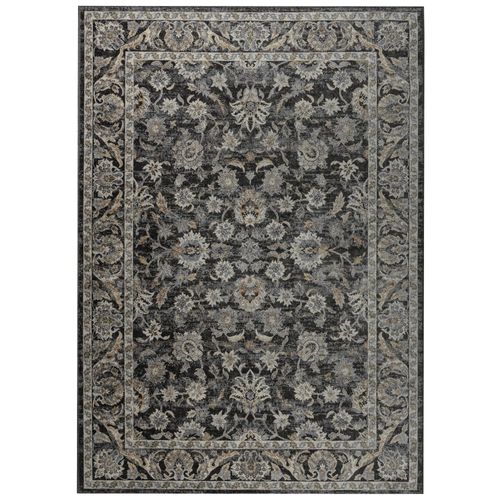 Tapis Salon Vintage Marron Gris Ornamental Floral Ritz 80x150cm