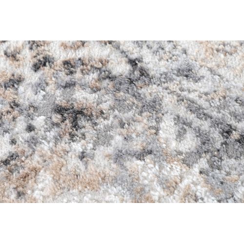 Valley Rond Tapis Poil Court Vintage Beige Gris Clair 160x160cm