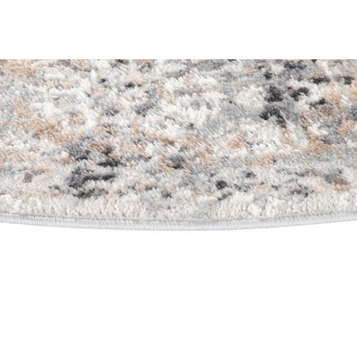 Valley Rond Tapis Poil Court Vintage Beige Gris Clair 240x240cm