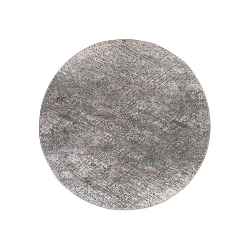 Valley Rond Tapis Poil Court Vintage Beige Gris Clair 120x120cm