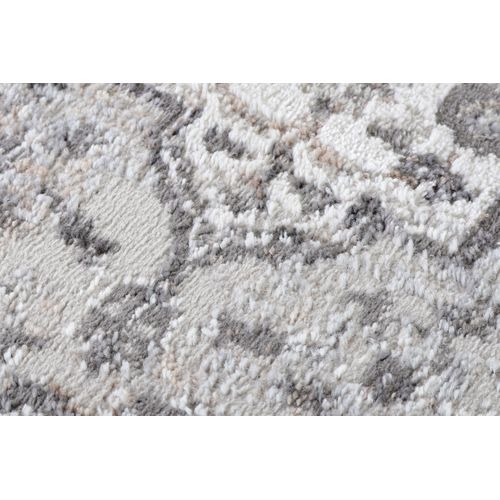 Valley Rond Tapis Poil Court Vintage Beige Gris Clair 100x100cm