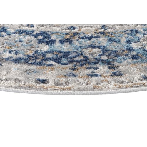 Valley Rond Tapis Poil Court Vintage Beige Gris Clair 100x100cm