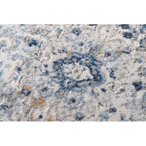 Valley Rond Tapis Poil Court Vintage Beige Gris Clair 100x100cm