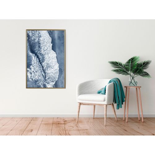 Affiche Murale Encadrée "surf" 40 X 60 Cm Doré