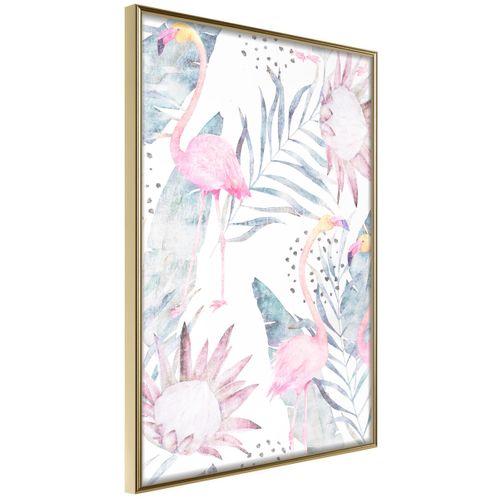 Affiche Murale Encadrée "faded Cretonne" 30 X 42 Cm Doré