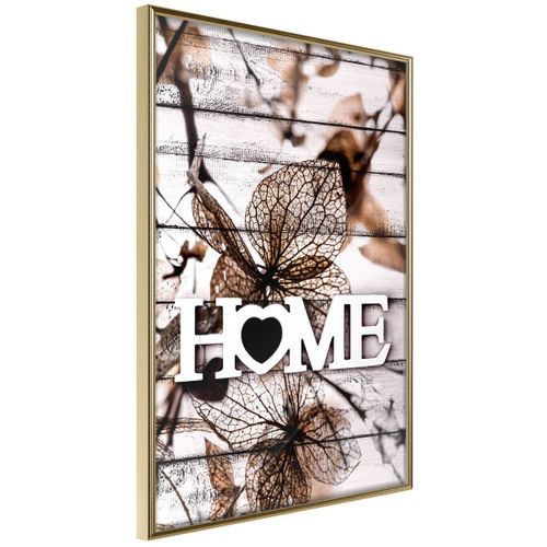 Affiche Murale Encadrée "family Home" 40 X 60 Cm Doré