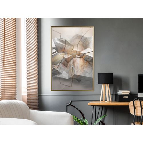 Affiche Murale Encadrée "earthquake" 40 X 60 Cm Doré