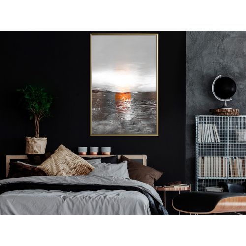 Affiche Murale Encadrée "paint Texture" 40 X 60 Cm Doré